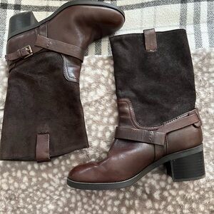 Ralph Lauren leather/suede chocolate brown boots. Excellent condition.